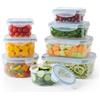 Relaxdays Set di 8 Contenitori Alimentari, Trasparente | in Plastica con Coperchi Ermetici
