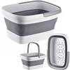 Relaxdays vasca pediluvio pieghevole, grigio e bianco