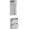 Arreditaly Set Ingresso Salvaspazio con Scarpiera 2 Ribalte e Appendiabiti da Parete con Mensola Mobile Ingresso Moderno Soggiorno Portascarpe Giacche 54 x 73 x 18 Cm (Bianco E Grigio Cemento)