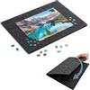 Relaxdays Tavola per puzzle, fino a 1000 pz, feltro antiscivolo, grigia