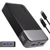EVOX POWERBANK (NUOVO) 65W PER NOTEBOOK 20000mAh NERO MOD J2931 2xTYPE C + 2xUSB A