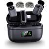 METTOMUS Microfono lavalier wireless per iPhone/fotocamera/laptop con custodia di ricarica, riduzione del rumore di terzo livello, durata della batteria 30H, microfono da bavero wireless per