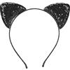 Brrnoo Fasce con Paillettes e Orecchie di Gatto - Archetto Lucido Cerchi in Metallo per Capelli con Glitter per Donne e Ragazze - per Donne e Ragazze, Uso Quotidiano e Feste