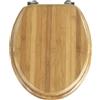 WENKO Sedile WC Bamboo - fissaggio cromo-metallo, Bambù, 34.5 x 41.5 cm, Marrone scuro