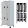 Festnight Armadietti Metallici, Armadietto Spogliatoio, Armadio per Ufficio, Armadio con 6 Armadietti in Acciaio,armadietti per spogliatoio 90x45x180 cm Grigio