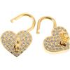 WHAMVOX Lucchetto a Forma di Cuore con Strass, Piccolo Lucchetto con Chiave in Metallo Dorato, Set da 2 Pezzi per Bagagli, Zaini e Armadietti, per Viaggi e Regali Romantici