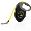 FLEXI Croci Flexi New Neon Tape, Guinzaglio per cani allungabile riflettente, taglia M fino a 25 kg, lunghezza 8 Metri, Nero e giallo