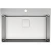 DELINIA Lavello sopratop 1 vasca in inox argento DELINIA Michigan Loft L L 75 x L 51.5 cm