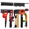 VEVOR Porta Attrezzi da Garage 83,8 cm Portata 181 kg 2 Binari e 5 Ganci, Supporto da Parete per Attrezzi da Giardino, Organizzatore con Ganci Regolabili, per Pale, Rastrelli e Casette da Giardino