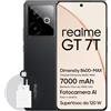 realme GT 7T 12+512GB, Display AMOLED 6,8, Chip Dimensity 8400-MAX, Batteria Titan 7000mAh, Fotocamera AI, Doppia SIM 5G, Colore IceSense Nero, Adattatore compreso (Nero, 512, GB, 12, GB)