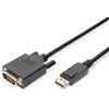 DIGITUS Cavo adattatore DisplayPort - DP a DVI (24+1) - Full-HD 1080p/60Hz - Displayport 1.1a - 2,0 m - con chiusura - adatto per monitor, schede grafiche - nero