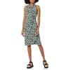 Amazon Essentials Vestito Effetto Portafoglio con Collo Ritorto e Incrocio Smanicato Donna, Verde Scuro Floreale, XS