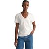 GANT REG SHIELD SS V-NECK, T-shirt Donna, Bianco ( WHITE ), M