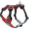 HUNTER pettorina per cani DIVO, Colore: rosso/grigio, ergonomico, traspirante e imbottito, regolabile in 5 punti, materiale riflettente 3M™ Scotchlite™, Taglia: S-M