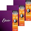 Elisir Elixir Corde per Chitarra Acustica NANOWEB 80/20 Bronze Light .012-.053 Confe...