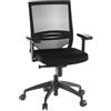 HJH Office 657230 Sedia professionale per ufficio PORTO BASE tessuto/mesh nero sedia girevole ergonomica, braccioli regolabili e supporto lombare