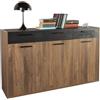 Composad | Contromobile già montato della Linea DAVINCI BRERA con 3 Cassetti e 3 Ante, Mobile Archivio Portadocumenti, Ufficio, (LxAxP) 143,6x88,9x34,9 cm, Noce Brera e Nero Chalet, Made in Italy