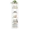 VASAGLE Scaffale a 6 Ripiani, Libreria per Ufficio, Studio, Soggiorno, Camera da Letto, 30 x 40 x 186 cm, Stile Industriale, Beige Naturale e Bianco Nuvola LLS101N01
