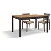 KONTE.DESIGN Tavolo TROPEA in legno, finitura rovere rustico e metallo verniciato antracite, allungabile 120x80 cm - 170x80 cm