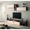 Composad | Soggiorno Completo Linea Vittoria con Base Porta TV e 2 Pensili, Set di 2 Mobili, Arredo Zona Living, Mobili Salotto Moderno, Noce Brera e Grigio Cashmere Topmatt, Made In Italy