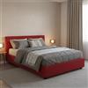 Dmora Letto Piazza e Mezza Arianna, Letto Contenitore con Rivestimento in Tessuto, 100% Made in Italy, Apertura Frontale, Adatto per Materasso Cm 120x200, Rosso