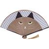 Hztyyier Ventaglio Pieghevole con Motivo a Gatto Ventagli Portatili in bambù con Stile Giapponese per Regali Decorazioni per Oggetti di Scena da Ballo di Nozze Crafts