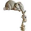 LSDZHK Figurine per scaffali di elefanti, mamma appese 2 bambini elefanti sitter figurine elefanti scultura set decorazione per la casa ufficio