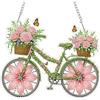 MEIYUDA DIY Diamond Painting Pendente Kit Fiore con bicicletta, 5D Pittura Diamante Kit Acchiappaluce, Diamond Painting Ricamo a Punto Croce Artigianale Per La Decorazione Della Parete Di Casa