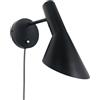 B·LED BARCELONA LED - Lampada da parete con cavo, presa e interruttore, lampada da lettura, design elegante, moderno, nordico, orientabile, colore nero, per camera da letto, E27