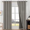 CYCMACO Tende Per Interni Finto Lino 2 Pezzi, 140x260cm, Tenda Termica Isolante Freddo E Caldo Moderne, Tende Oscuranti, Tenda Oscurante Da Interno Con Anelli, Per Soggiorno Camera, Caffè