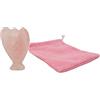 Pandiui23 Gemstone Angel Figurine Guardian Angel Healing Crystal Talisman Lucky Charm Angel Statue Decorazione Fengshui (Quarzo rosa)