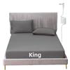 JIUMIWA Grounding Sheet King Size with 15ft Cord, 90% Organic Cotton + 10% Silver Fiber, Conductive Earthing Bed Sheets for Better Sleep and Wellness (Gray, King - 76x80x13)