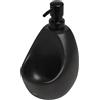 Umbra Joey Dispenser per Sapone in Gres Opaco, Con Cestello, Nero | Base pesante e stabile, adatto a cucina o bagno, porta oggetti integrati, facile ricarica