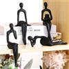 CYYKDA Set di 4 statuette decorative per libreria, per decorare casa, ufficio o mensola con sculture d'arte astratta, regalo per compleanno, Natale, Ringraziamento, mamma
