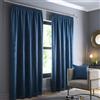 Fusion - Tende plissettate color foglia di tè 117 x 137 cm (larghezza x lunghezza) - 100% cotone - 2 pannelli - Tende insonorizzate e termiche per camera da letto - Tende plissettate blu foglia di tè