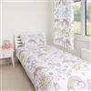 Zappi Co Set copripiumino singolo con unicorno (200 x 135 cm) e federa (48 x 74 cm), perfetto per letti da bambina, motivo: castello delle fate