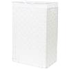 Compactor Tex Cesto Portabiancheria Quadrato Con Coperchio, Bianco, Tessuto Con Struttura In Metallo, Fodera In Lino Rimovibile, 38 x 25 x 60H cm, RAN6893