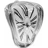Relaxdays Orologio da tavolo in stile Salvador Dalí, design curvo, a batteria, per bordi di tavolo e mensole, argento