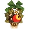 THUN, Formella Vasetto con Castagne, Mela e Fiore in Ceramica e Nastro, Linea AbbracciAMI, Formella da Collezione, Idea Regalo per Natale, 13.2 x 15 x 3.9 cm