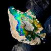 AK GEMS AND JEWELLERY Pietra Gemma Opale Naturale Etiopia Grezzo Fire Dry Opal Nero 8 Ct 22x13 mm