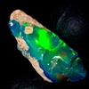 AK GEMS AND JEWELLERY Gemma Opale Fire Naturale Grezza Etiopia Black Dry Opal 6 Ct 19x8 mm