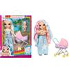 Rainbow High Jr. High Bestie Babysitters - Amaya Raine, 23cm Bambola | Include bambola bebè, passeggino funzionante, navicella rimovibile, biberon, pettine, vestiti e accessori, dai 4 ai 12+ anni