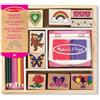 Melissa & Doug Timbri Creativi Amicizia - Set in Legno con 9 Timbri, Inchiostro Lavabile a Due Colori e Matite Colorate, Lavoretti Manuali, Regalo per Bambini e Bambine, 4+ Anni