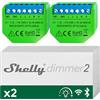 Shelly Dimmer 2, interruttore varialuce senza fili per domotica (2pz) | Wi-Fi, nessun hub o neutro richiesto, misura consumo energetico, regolazione luminosità, creazione scene personalizzate