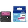 Brother Btag-P31 | Nastro originale per etichettatrici PTN10 PTN20, PTN25BT | Nero su Rosa | Ampiezza 12 mm | Lunghezza 4 m