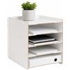 Relaxdays Portadocumenti DIN A4, sistema a incastro per scrivania | 5 scomparti, HxLxP: 29,5 x 25 x 31,5 cm, MDF, bianco
