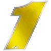 4R Quattroerre.it Numero Gara 1 Anodizzato, Giallo, 65 x 85 mm