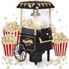 NK Macchina per Popcorn Retro 1.200W ad Aria Calda - Macchina Pop Corn Elettrica Senza Olio, 0.3L, Pronta in 2 Minuti, Design Vintage Compatto per Casa (Nero)