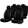 otoM Coprisedili universali in Tessuto/Pelle 'Limited' Nero + Cucitura Grigia - 11 Pezzi - compatibili con airbag Laterali