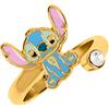 Disney Lilo & Stitch RF00393YRWL - Anello in Pietra Trasparente Placcato in Oro Rosa e Blu, Metallo Non prezioso